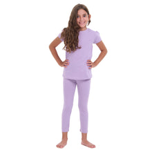 Load image into Gallery viewer, Girls summer pajama set Lilac t-shirt + Pants