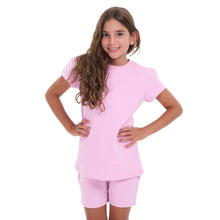 Load image into Gallery viewer, Girls summer pajama set Rose t-shirt +shorts