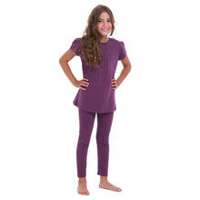 Load image into Gallery viewer, Girls summer pajama set Purple t-shirt + Pants