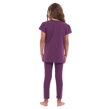 Load image into Gallery viewer, Girls summer pajama set Purple t-shirt + Pants
