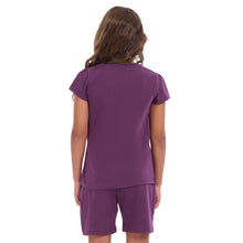 Load image into Gallery viewer, Girls summer pajama set Purple t-shirt +shorts