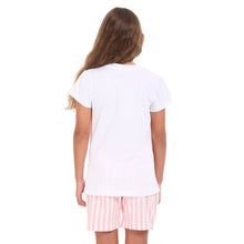 Load image into Gallery viewer, Girls summer pajama set Snug As A Bug t-shirt +shorts
