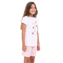 Load image into Gallery viewer, Girls summer pajama set Snug As A Bug t-shirt +shorts