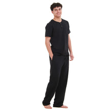 Load image into Gallery viewer, Men summer pajama set Black T-shirt + Pants