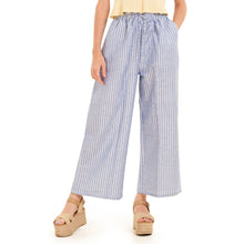 Load image into Gallery viewer, Women summer wide leg pants Petroleum stripes