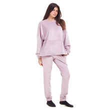 Load image into Gallery viewer, Women Winter Pajama Set Mauve Sweatshirt + Pants