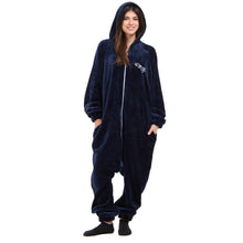 Load image into Gallery viewer, Snuggs Blanket Onesie Dark Blue هلال رمضان