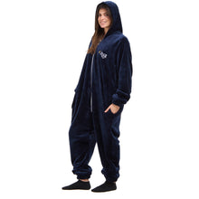 Load image into Gallery viewer, Snuggs Blanket Onesie Dark Blue هلال رمضان