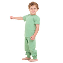 Load image into Gallery viewer, Boys summer pajama set Apple Green t-shirt + Pants
