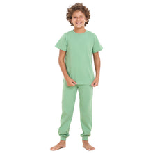 Load image into Gallery viewer, Boys summer pajama set Apple Green t-shirt + Pants