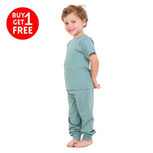 Load image into Gallery viewer, Boys summer pajama set Stone Blue t-shirt + Pants
