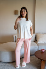 Load image into Gallery viewer, Women summer pajama set Oversized Off White shirt + Simon Pants
