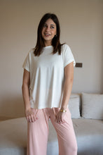 Load image into Gallery viewer, Women summer pajama set Oversized Off White shirt + Simon Pants
