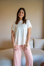 Load image into Gallery viewer, Women summer pajama set Oversized Off White shirt + Simon Pants
