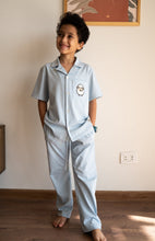 Load image into Gallery viewer, Boys Eid Pj Set Light Blue Buttoned shirt + Pants
