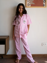 Load image into Gallery viewer, Girls Eid Pj Set Rose Buttoned shirt + Pants
