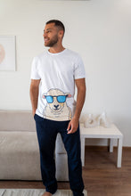 Load image into Gallery viewer, Men Eid Pj Set White T-shirt + Dark Blue Pants
