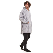 Load image into Gallery viewer, Snuggs Blanket Hoodie Light grey Dog Pocket
