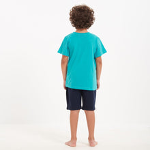Load image into Gallery viewer, Boys summer pajama set Astronaut t-shirt +Dark blue shorts
