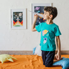 Load image into Gallery viewer, Boys summer pajama set Astronaut t-shirt +Dark blue shorts
