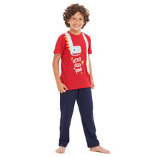 Load image into Gallery viewer, Boys summer pajama set Giant Cool Dino t-shirt +Navy Pants
