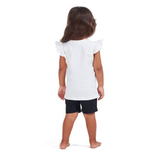 Load image into Gallery viewer, Girls summer pajama set Flamingo t-shirt + Black shorts
