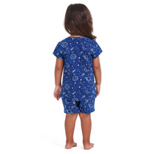 Load image into Gallery viewer, Girls summer pajama set Space t-shirt + Shorts
