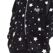 Load image into Gallery viewer, Snuggs Kids Blanket Onesie Black Stars Onesie
