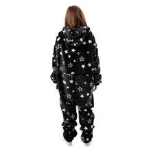 Load image into Gallery viewer, Snuggs Kids Blanket Onesie Black Stars Onesie
