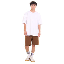 Load image into Gallery viewer, Snuggs oversized set Off White T-shirt + Brown Shorts
