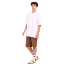 Load image into Gallery viewer, Snuggs oversized set Off White T-shirt + Brown Shorts

