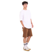Load image into Gallery viewer, Snuggs oversized set Off White T-shirt + Brown Shorts
