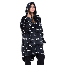 Load image into Gallery viewer, Snuggs Blanket Hoodie Black Eyes
