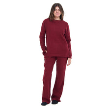 Load image into Gallery viewer, Women Winter Pajama Set Dark Red Oversized Sweatshirt + Pants
