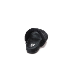 Load image into Gallery viewer, Snuggs Fuzzy Slipper Black
