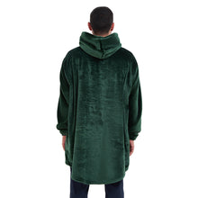 Load image into Gallery viewer, Snuggs Blanket Hoodie Dark Green Christmas Deer Pocket

