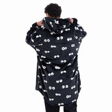 Load image into Gallery viewer, Snuggs Blanket Hoodie Black Eyes
