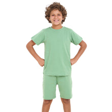 Load image into Gallery viewer, Boys summer pajama set Apple Green t-shirt + shorts
