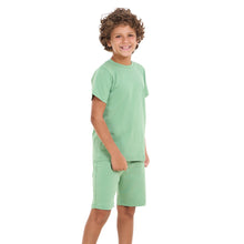 Load image into Gallery viewer, Boys summer pajama set Apple Green t-shirt + shorts
