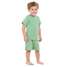 Load image into Gallery viewer, Boys summer pajama set Apple Green t-shirt + shorts
