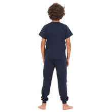 Load image into Gallery viewer, Boys summer pajama set Dark Blue t-shirt + Pants
