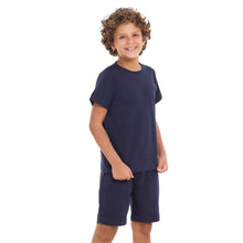 Load image into Gallery viewer, Boys summer pajama set Dark Blue t-shirt + shorts
