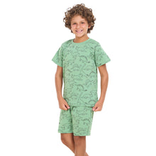 Load image into Gallery viewer, Boys summer pajama set Dinosaurs t-shirt + shorts
