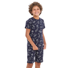 Load image into Gallery viewer, Boys summer pajama set Space t-shirt + shorts

