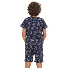 Load image into Gallery viewer, Boys summer pajama set Space t-shirt + shorts
