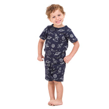 Load image into Gallery viewer, Boys summer pajama set Space t-shirt + shorts
