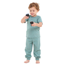 Load image into Gallery viewer, Boys summer pajama set Stone Blue t-shirt + Pants
