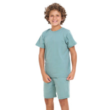 Load image into Gallery viewer, Boys summer pajama set Stone Blue t-shirt + shorts
