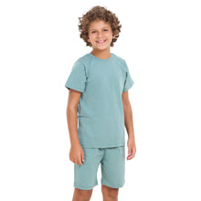 Load image into Gallery viewer, Boys summer pajama set Stone Blue t-shirt + shorts
