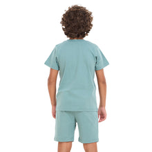 Load image into Gallery viewer, Boys summer pajama set Stone Blue t-shirt + shorts
